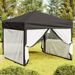 Berkfield Home Folding Party Tent with Sidewalls Anthracite 3x3 m in Black - thumbnail 1