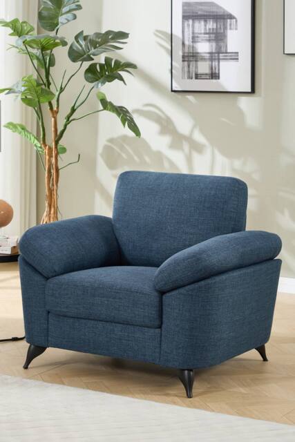 More4Homes Malmo Modern Scandi Style Fabric Living Room Chair in Blue - Size: 1 Seater - image 1