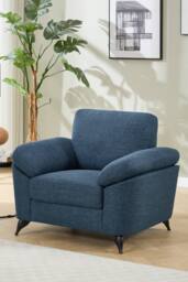 More4Homes Malmo Modern Scandi Style Fabric Living Room Chair in Blue - Size: 1 Seater - thumbnail 1