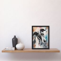 Artery8 Cute Greyhound Whippet Dog Lover Pet Portrait Framed Art Print - Size: A4 - thumbnail 4