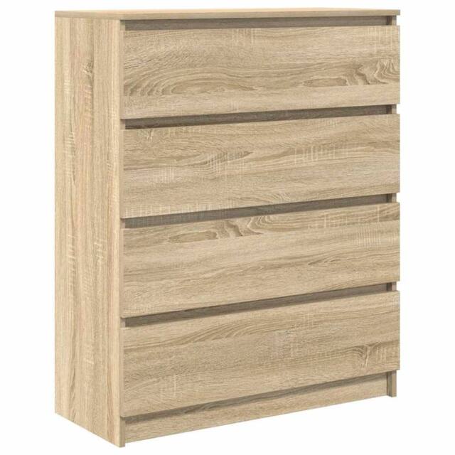 Berkfield Home Sideboard Sonoma Oak 80x35x99 cm Engineered Wood in Light Oak - Size: 80 x 35 x 99 cm - image 1