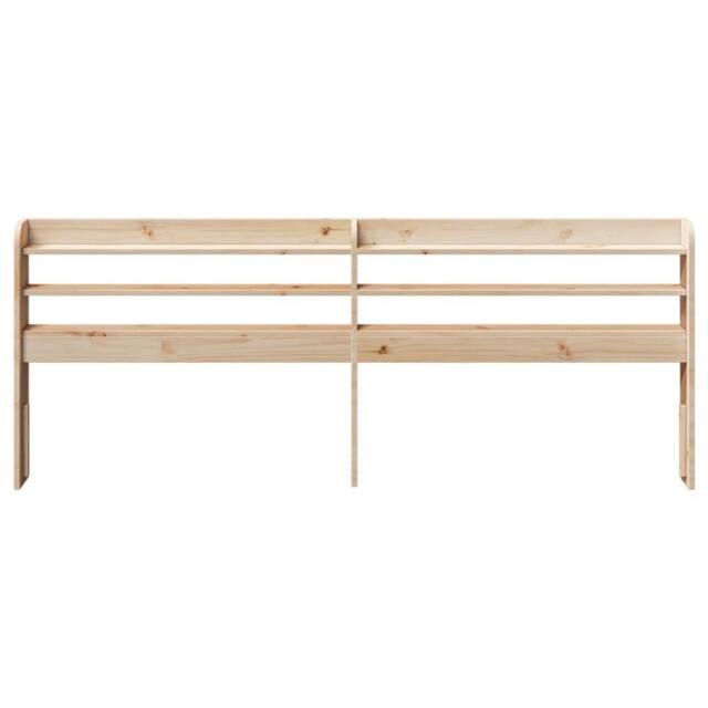 Berkfield Home Headboard with Shelves 200 cm Solid Wood Pine in Natural - image 1