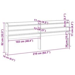 Berkfield Home Headboard with Shelves 200 cm Solid Wood Pine in Natural - thumbnail 9