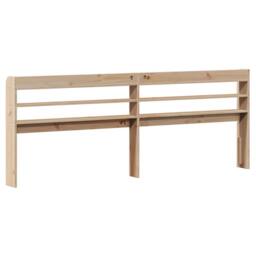 Berkfield Home Headboard with Shelves 200 cm Solid Wood Pine in Natural - thumbnail 5
