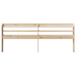 Berkfield Home Headboard with Shelves 200 cm Solid Wood Pine in Natural - thumbnail 1