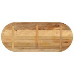 Berkfield Home Table Top 110x40x3.8 cm Oval Solid Wood Rough Mango in Brown - thumbnail 5