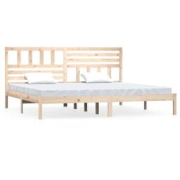 Berkfield Home Beautiful Bed Frame 180x200 cm Super King Size Solid Wood Pine in Light Tan - thumbnail 3