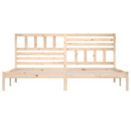 Berkfield Home Beautiful Bed Frame 180x200 cm Super King Size Solid Wood Pine in Light Tan - thumbnail 4
