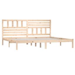 Berkfield Home Beautiful Bed Frame 180x200 cm Super King Size Solid Wood Pine in Light Tan - thumbnail 1