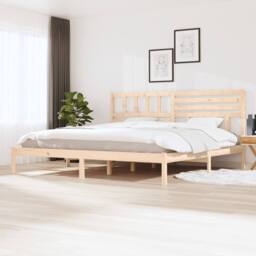Berkfield Home Beautiful Bed Frame 180x200 cm Super King Size Solid Wood Pine in Light Tan - thumbnail 2