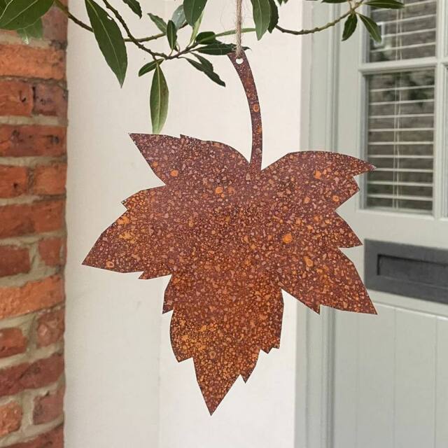 Poppyforge Falling Leaves with No Text - Bare Metal/Ready To Rust - W20 x H25 cm in Brown - image 1