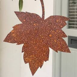 Poppyforge Falling Leaves with No Text - Bare Metal/Ready To Rust - W20 x H25 cm in Brown - thumbnail 2