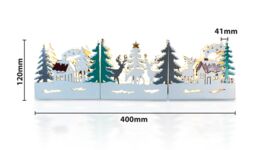 Xmas Haus Festive Light Up LED Wood Village Scene in White - thumbnail 2