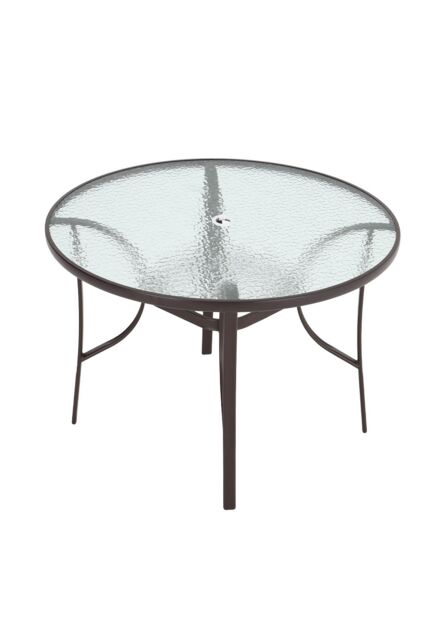 Living and Home Tempered Glass Steel Garden Dining Table in Brown - image 1