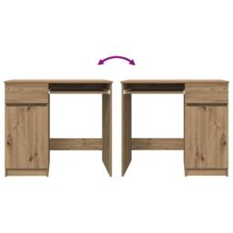 Berkfield Home Desk Artisan Oak 86x49x76 cm Engineered Wood in Brown - Size: 86 x 49 x 76 cm - thumbnail 9