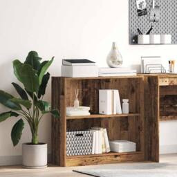 Berkfield Home Decorative Bookcase Old Wood 80x24x76 cm Engineered Wood in Brown - Size: 80 x 24 x 76 cm - thumbnail 2