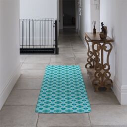 Benjamin Tate Design Green Cool Boho Chic Summer Runner Rug in Natural - Size: 67 cm x 230 cm - thumbnail 3