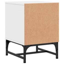 Berkfield Home Elegant Bedside Cabinets with Glass Doors 2 pcs White 35x37x50 cm - Size: 35 x 37 x 50 cm - thumbnail 9