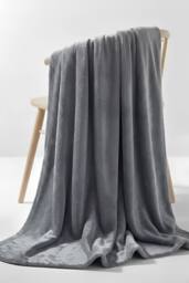 Pamposh Luxury Flannel Fleece Blanket Reversible Cozy Throw in Silver - Size: Medium