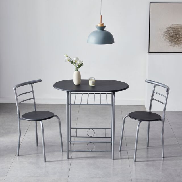 MCC Direct Breakfast Bar Table with 2 chairs Barley in Black - image 1