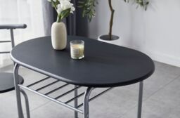 MCC Direct Breakfast Bar Table with 2 chairs Barley in Black - thumbnail 4