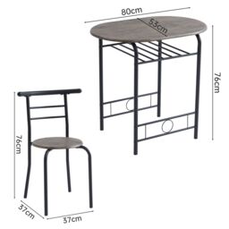 MCC Direct Breakfast Bar Table with 2 chairs Barley in Black - thumbnail 5