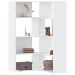 Berkfield Home Corner Bookcase 4-Tier White 85x85x140 cm Engineered Wood - Size: 85 x 85 x 140 cm - thumbnail 1