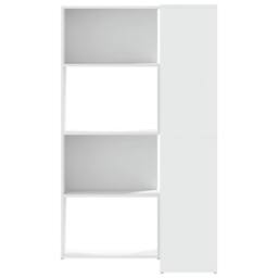 Berkfield Home Corner Bookcase 4-Tier White 85x85x140 cm Engineered Wood - Size: 85 x 85 x 140 cm - thumbnail 4