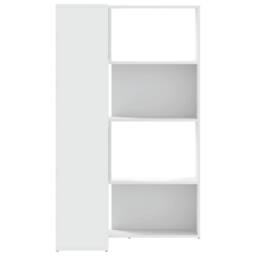 Berkfield Home Corner Bookcase 4-Tier White 85x85x140 cm Engineered Wood - Size: 85 x 85 x 140 cm - thumbnail 5