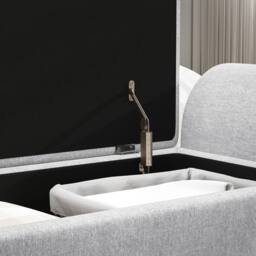 Wyld Haus Nesama Linen Effect Light Grey Storage Bench with Armrests - thumbnail 8