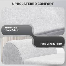 Wyld Haus Nesama Linen Effect Light Grey Storage Bench with Armrests - thumbnail 7