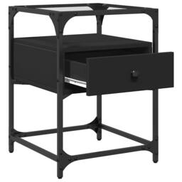 Berkfield Home Decorative Bedside Cabinets 2 pcs Black 40x40x55 cm Engineered Wood - Size: 40 x 40 x 55 cm - thumbnail 8