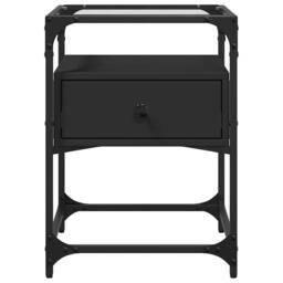 Berkfield Home Decorative Bedside Cabinets 2 pcs Black 40x40x55 cm Engineered Wood - Size: 40 x 40 x 55 cm - thumbnail 4