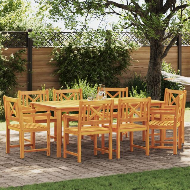 Berkfield Home Garden Chairs 8 pcs 56x55.5x90 cm Solid Wood Acacia in Brown - image 1