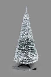 Shatchi 4FT Pre-Lit Green Pop Up Artificial Christmas Tree with Warm White LEDs & Metal Stand