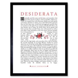 "Wee Blue Coo Desiderata Poem MAx Ehrmann Floral Home Decor 12x16"" Framed Art Print in White - Size: W12"" x H16""" - thumbnail 1