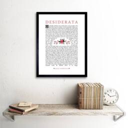 "Wee Blue Coo Desiderata Poem MAx Ehrmann Floral Home Decor 12x16"" Framed Art Print in White - Size: W12"" x H16""" - thumbnail 2