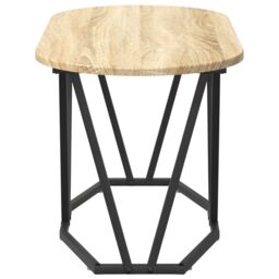Berkfield Home Coffee Table in Sonoma Oak - 80x40x40.5 cm - Made of Engineered Wood & Metal in Beige - thumbnail 5