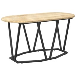 Berkfield Home Coffee Table in Sonoma Oak - 80x40x40.5 cm - Made of Engineered Wood & Metal in Beige - thumbnail 2