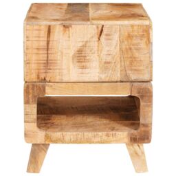 Berkfield Home End Tables with Shelf with Storage Brown 40 x 40 x 49 cm Solid mango wood - thumbnail 4
