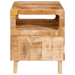 Berkfield Home End Tables with Shelf with Storage Brown 40 x 40 x 49 cm Solid mango wood - thumbnail 5