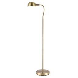 Happy Homewares Traditional Antique Brass Task Reading Floor Lamp with Adjustable Head in Metallic Gold - thumbnail 2