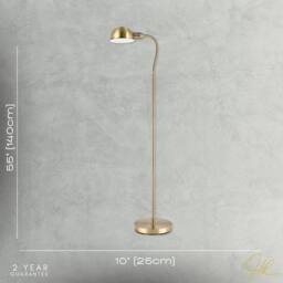 Happy Homewares Traditional Antique Brass Task Reading Floor Lamp with Adjustable Head in Metallic Gold - thumbnail 7