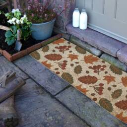 Artsy Mats Autumn Leaves Coir Doormat (120 x 40cm) in Brown - Size: 40 cm x 120 cm - thumbnail 3