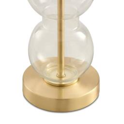 FurnitureboxUK Misha Glass & Brass Bubble Stack Pillar Table Lamp in White - thumbnail 7