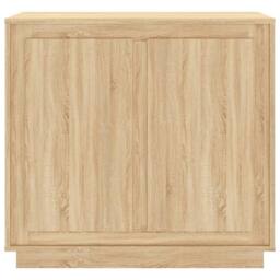 Berkfield Home Sideboard Sonoma Oak 80x34x75 cm Engineered Wood in Light Brown - Size: 80 x 34 x 75 cm - thumbnail 5