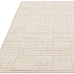 The Rug Shop UK Cream Handmade Wool Modern Geometric Cheque Easy To Clean Rug - Size: 200 cm x 290 cm - thumbnail 5