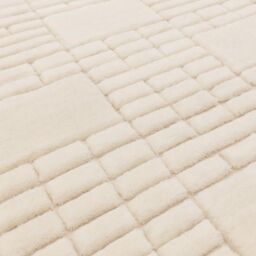 The Rug Shop UK Cream Handmade Wool Modern Geometric Cheque Easy To Clean Rug - Size: 200 cm x 290 cm - thumbnail 4