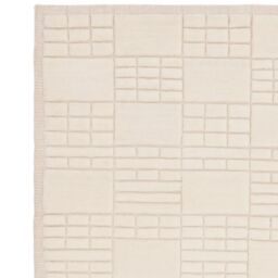 The Rug Shop UK Cream Handmade Wool Modern Geometric Cheque Easy To Clean Rug - Size: 200 cm x 290 cm - thumbnail 6