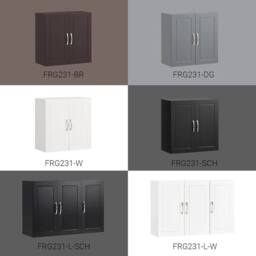 FORGEVIO Kitchen Wall Cabinet, Wall Mounted Storage Cupboard in Grey - thumbnail 4